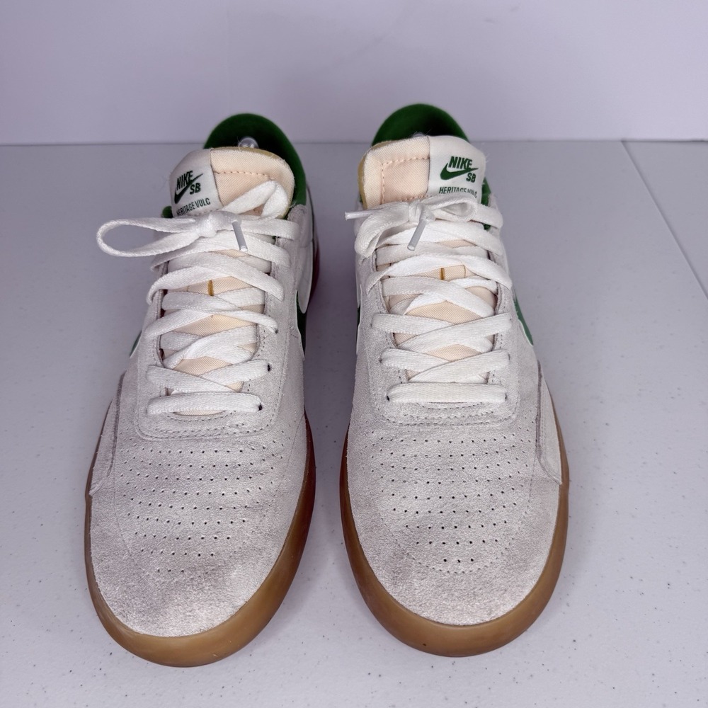 Nike SB Heritage VULC White Green Gum Skateboard Shoes CD5010-101 Men's Size 11 - Picture 3 of 11